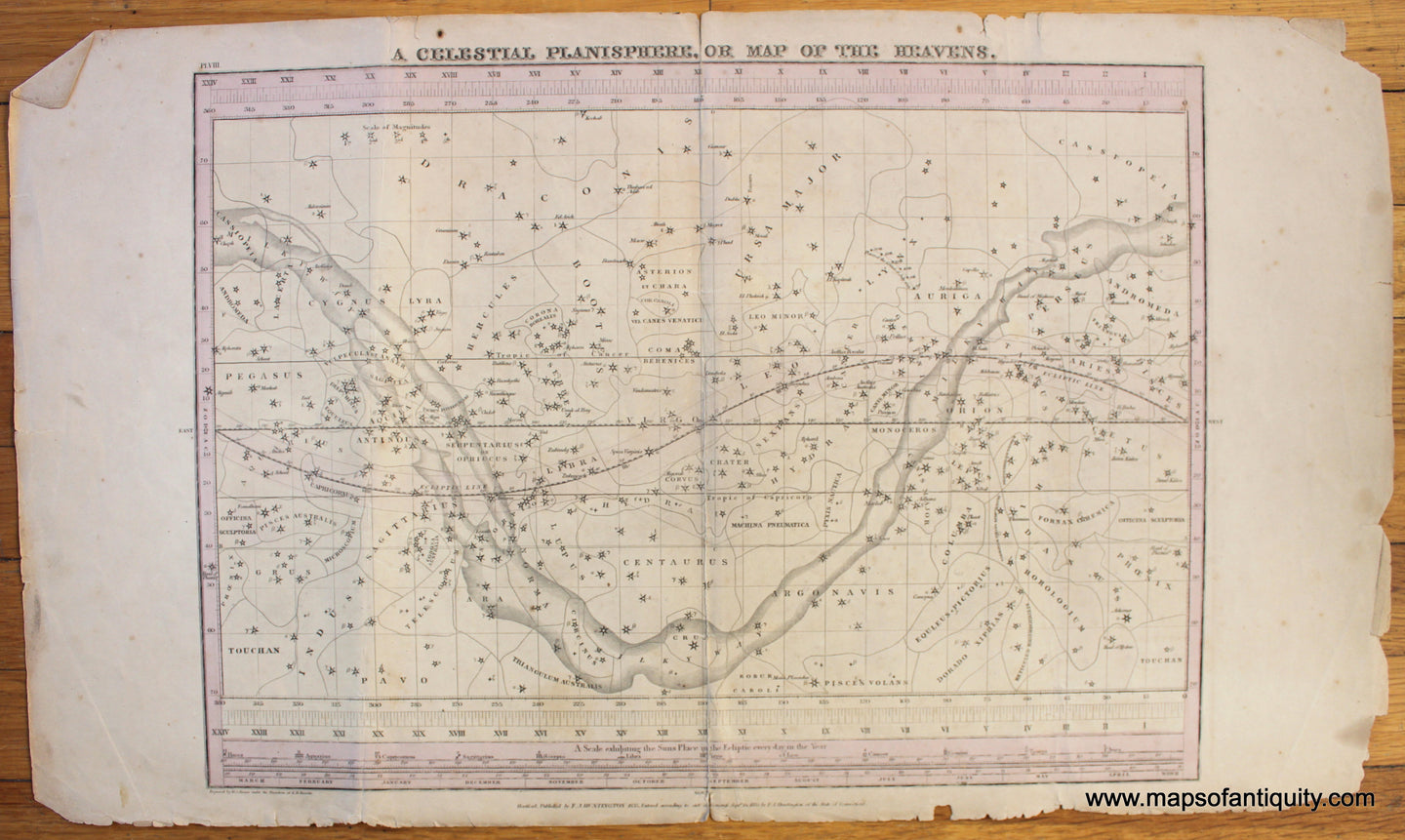 Antique-Map-A-Celestial-Planisphere-or-Map-of-the-Heavens