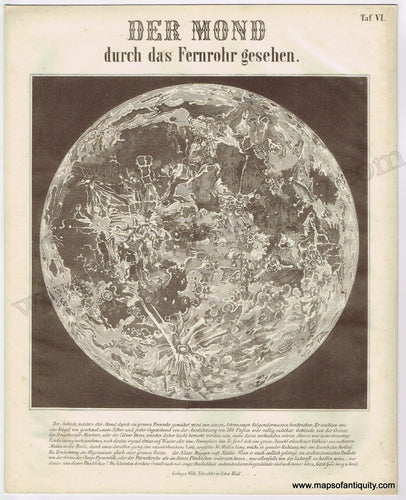 Antique-Map-Der-Mond-The-Moon-Hold-To-Light-Print-Nitzchke-1851-1850s-1800s