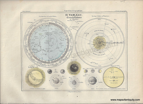 Antique-Map-II-Tableau-Constellations-et-Planetes-Celestial-Constellation-Stars-Star-Astronomy-Diagram-Fayard-Atlas-Universel-French-1877-1870s-1800s-Mid-Late-19th-Century-Maps-of-Antiquity