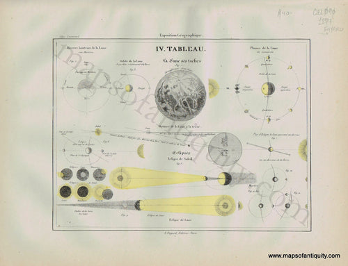 Antique-Map-IV-Tableau-La-Lune-ses-taches-Moon-Celestial-Constellation-Stars-Star-Astronomy-Diagram-Fayard-Atlas-Universel-French-1877-1870s-1800s-Mid-Late-19th-Century-Maps-of-Antiquity