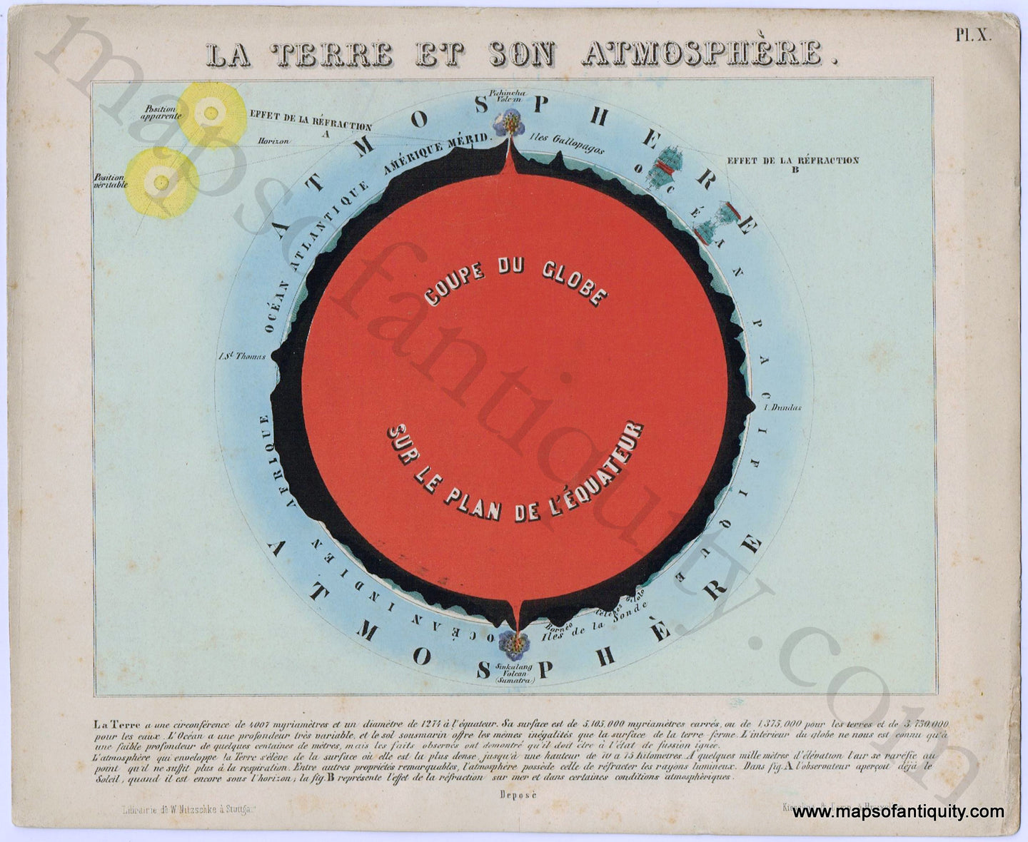 Antique-Map-la-terre-et-son-atmosphere-celestial-print-earth-1862-Nitzschke-Bilder-Atlas-1860s-1800s-19th-century-Maps-of-Antiquity
