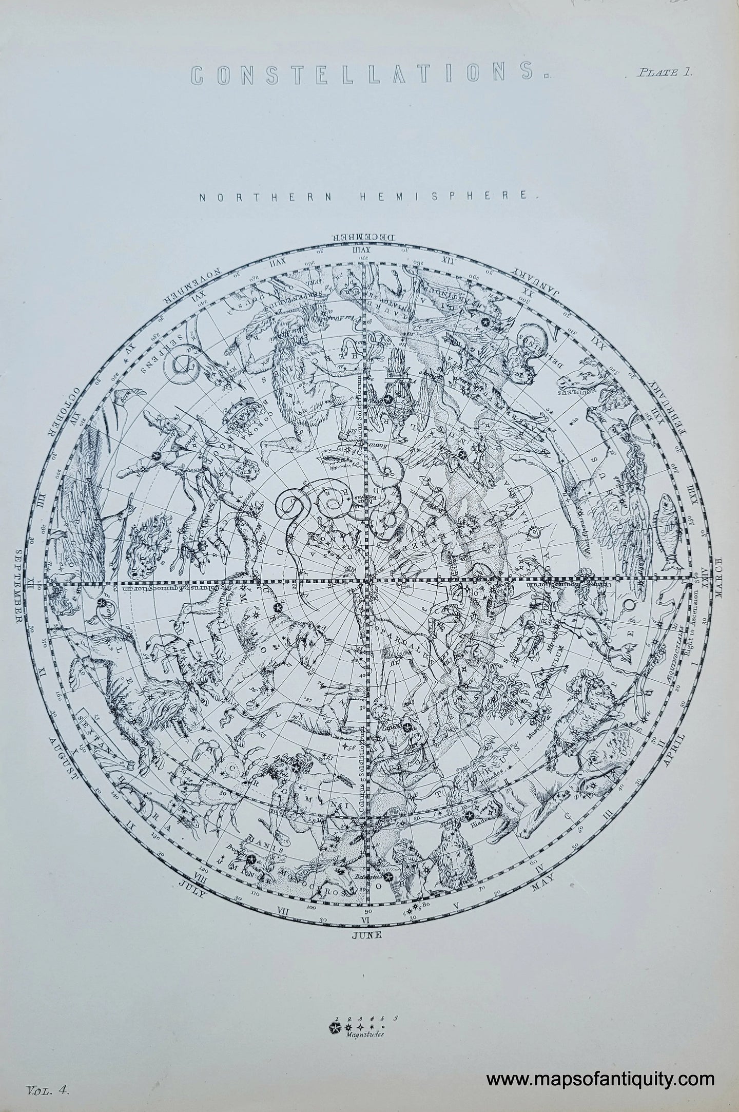 Genuine-Antique-Print-Constellations-Northern-Hemisphere-1870-unknown-Maps-Of-Antiquity