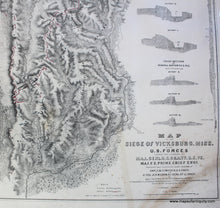 Load image into Gallery viewer, 1867 - Map of the Siege of Vicksburg, Miss. Under the Command of Maj. Gen. U.S. Grant - Antique Map
