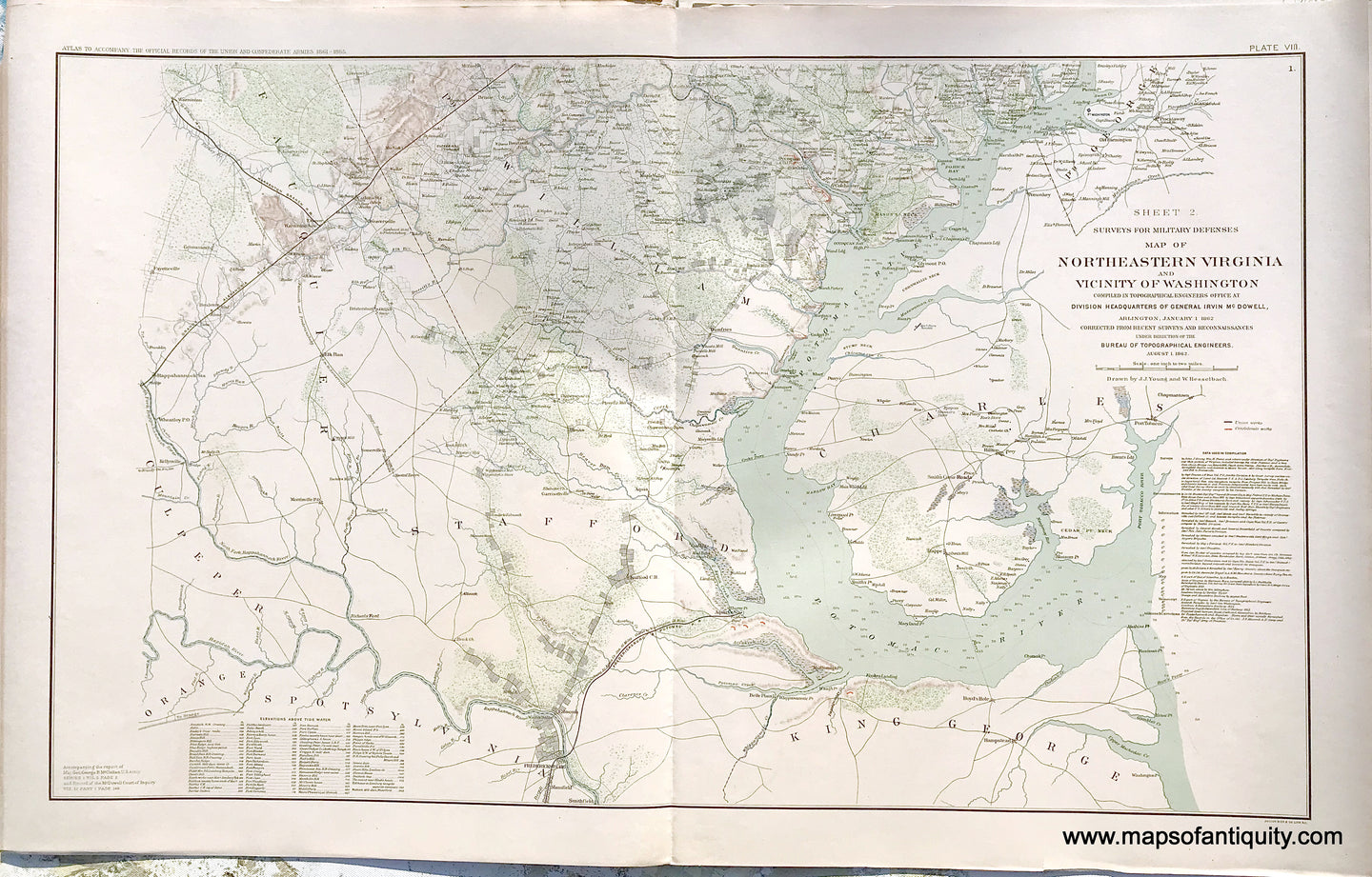 Antique-Lithograph-Print-Plate-8.-Northeast-Virginia-and-Vicinity-of-Washington.-Sheet-2.-1891-US-War-Dept.-Civil-War-Civil-War-1800s-19th-century-Maps-of-Antiquity