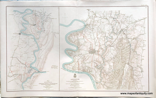 Antique-Lithograph-Print-Plate-29.-Battle-Fields-of-Harper's-Ferry-and-Sharpsburg-September-13-to-17-1862-/-Antietam-prepared-by-Bvt.-Brig.-Gen.-Michler-1867.-1892-US-War-Dept.-Civil-War-Civil-War-1800s-19th-century-Maps-of-Antiquity