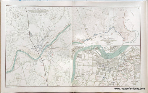 Antique-Lithograph-Print-Plate-102.-Defenses-of-Munfordville-KY.-1863-/-Defenses-of-Camp-Nelson-KY.-August-1864-/-Louisville-and-its-Defenses.-1893-US-War-Dept.-Civil-War-Civil-War-1800s-19th-century-Maps-of-Antiquity