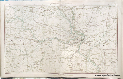 Antique-Lithograph-Print-Plate-152.-General-Topographical-Map.-Sheet-XVII.-Sections-of-Missouri-and-Illinois.-1894-US-War-Dept.-Civil-War-Civil-War-1800s-19th-century-Maps-of-Antiquity