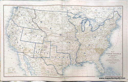 Antique-Lithograph-Print-Plate-162.-The-United-State-of-America-showing-the-Boundaries-of-the-Union-and-Confederate-Geographical-Divisions-and-Departments-December-31-1860.-1895-US-War-Dept.-Civil-War-Civil-War-1800s-19th-century-Maps-of-Antiquity