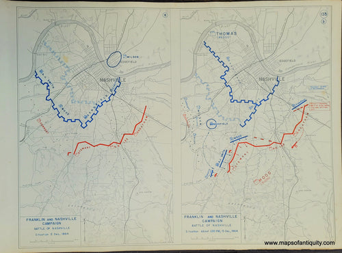 Genuine-Antique-Map-Franklin-and-Nashville-Campaign-Battle-of-Nashville-Situation-2-Dec--1864-and-About-1-00-PM-15-Dec--1864-1948-Matthew-Forney-Steele-Dept-of-Military-Art-and-Engineering-US-Military-Academy-West-Point-Maps-Of-Antiquity