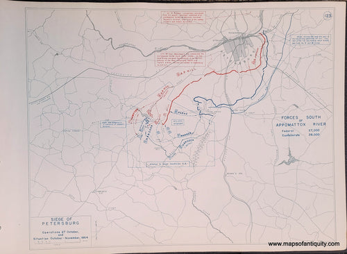 Genuine-Antique-Map-Siege-of-Petersburg-Operations-27-October-and-Situation-October-November-1864-1948-Matthew-Forney-Steele-Dept-of-Military-Art-and-Engineering-US-Military-Academy-West-Point-Maps-Of-Antiquity