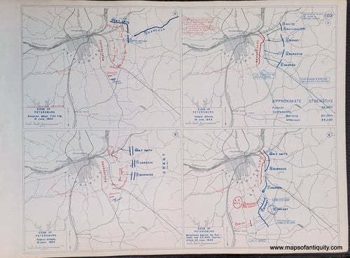 Genuine-Antique-Map-Siege-of-Petersburg-15-16-18-and-22-June-1864-1948-Matthew-Forney-Steele-Dept-of-Military-Art-and-Engineering-US-Military-Academy-West-Point-Maps-Of-Antiquity