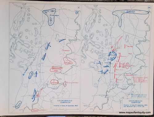 Genuine-Antique-Map-Chickamauga-Campaign-Situation-at-Dawn-19-Sept--1863-and-Situation-at-Dawn-20-Sept--1863-and-Movement-up-to-10-00-AM-1948-Matthew-Forney-Steele-Dept-of-Military-Art-and-Engineering-US-Military-Academy-West-Point-Maps-Of-Antiquity