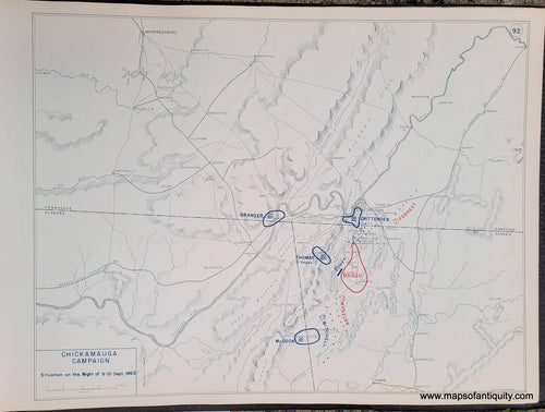 Genuine-Antique-Map-Chickamauga-Campaign-Situation-on-the-Night-of-9-10-Sept--1863-1948-Matthew-Forney-Steele-Dept-of-Military-Art-and-Engineering-US-Military-Academy-West-Point-Maps-Of-Antiquity