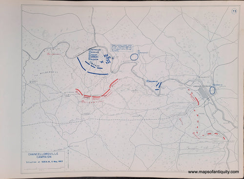 Genuine-Antique-Map-Chancellorsville-Campaign-Situation-at-5-00-AM-6-May-1863-1948-Matthew-Forney-Steele-Dept-of-Military-Art-and-Engineering-US-Military-Academy-West-Point-Maps-Of-Antiquity