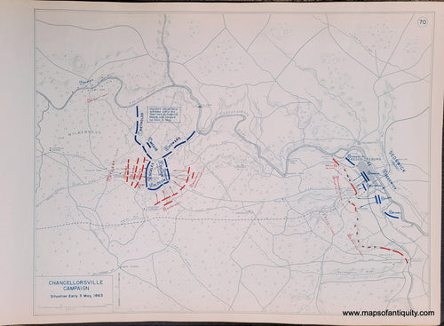 Genuine-Antique-Map-Chancellorsville-Campaign-Situation-Early-3-May-1863-1948-Matthew-Forney-Steele-Dept-of-Military-Art-and-Engineering-US-Military-Academy-West-Point-Maps-Of-Antiquity