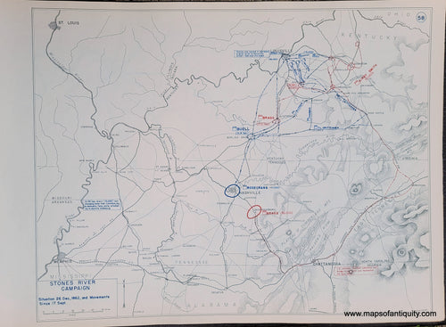 Genuine-Antique-Map-Stones-River-Campaign-Situation-26-Dec--1862-and-Movements-Since-17-Sept--1948-Matthew-Forney-Steele-Dept-of-Military-Art-and-Engineering-US-Military-Academy-West-Point-Maps-Of-Antiquity