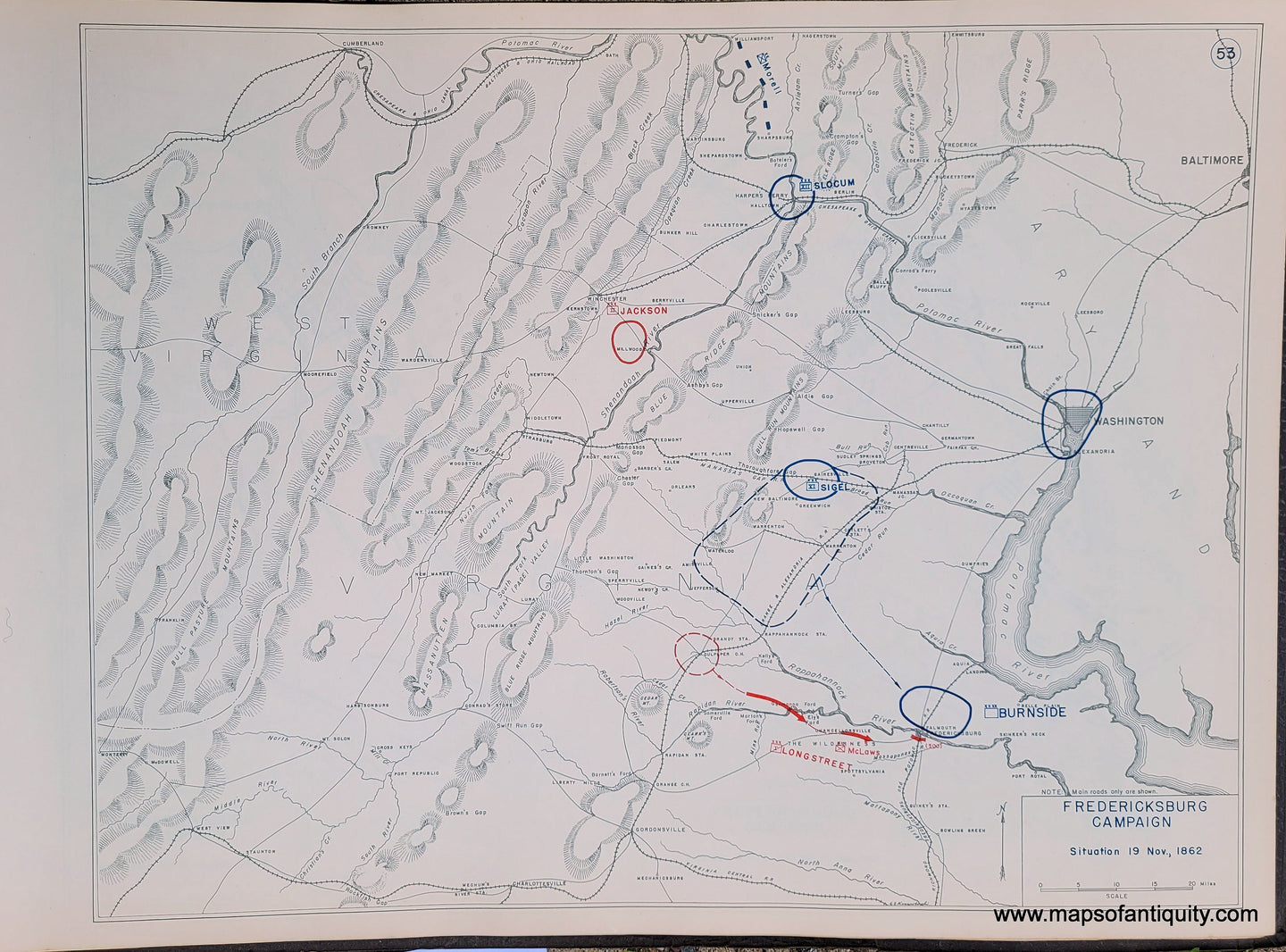 Genuine-Antique-Map-Fredericksburg-Campaign-Situation-19-Nov--1862-1948-Matthew-Forney-Steele-Dept-of-Military-Art-and-Engineering-US-Military-Academy-West-Point-Maps-Of-Antiquity