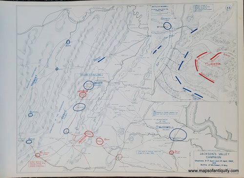 Genuine-Antique-Map-Jackson's-Valley-Campaign-Situations-3-17-April-and-29-April-1862-and-Battle-of-McDowell-8-May-1948-Matthew-Forney-Steele-Dept-of-Military-Art-and-Engineering-US-Military-Academy-West-Point-Maps-Of-Antiquity