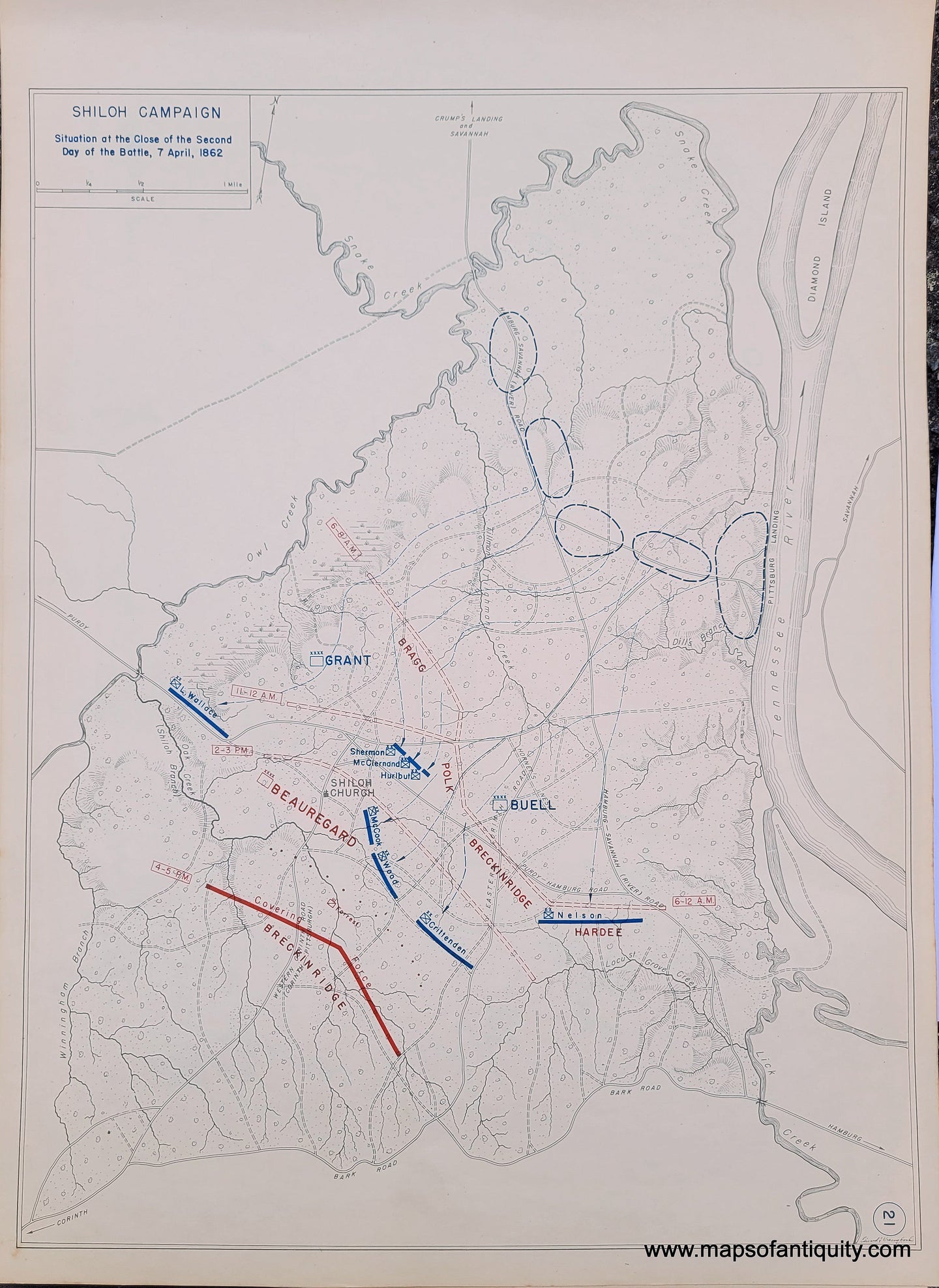 Genuine-Antique-Map-Shiloh-Campaign-Situation-at-the-Close-of-the-Second-Day-of-the-Battle-7-April-1862-1948-Matthew-Forney-Steele-Dept-of-Military-Art-and-Engineering-US-Military-Academy-West-Point-Maps-Of-Antiquity