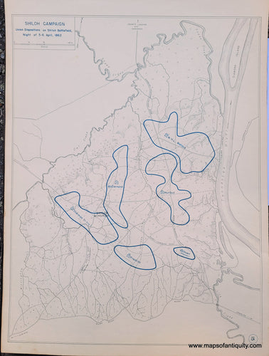 Genuine-Antique-Map-Shiloh-Campaign-Union-Dispositions-on-Shiloh-Battlefield-Night-of-5-6-April-1862-1948-Matthew-Forney-Steele-Dept-of-Military-Art-and-Engineering-US-Military-Academy-West-Point-Maps-Of-Antiquity