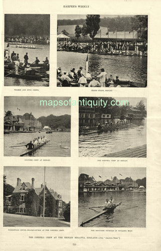 Black-and-White-Antique-Illustration-The-Cornell-Crew-at-the-Henley-Regatta-England-Antique-Prints-Sports-Prints-1895-Harper's-Weekly-Maps-Of-Antiquity