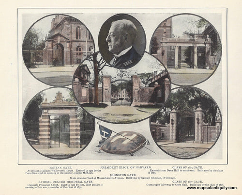 Set-of-Antique-Prints-Hand-Colored-and-Black-and-White-images-of-Harvard-University-and-Radcliffe-College-Colleges-Harvard-University-1904-Unknown-Maps-Of-Antiquity