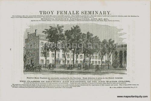 Antique-Black-and-White-Illustration-Troy-Female-Seminary-(Emma-Willard-School)-c.-1884-1800s-19th-century-Maps-of-Antiquity