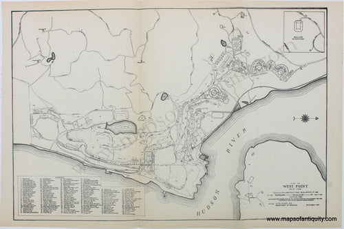 Genuine-Antique-Map-Map-of-West-Point-New-York-1938-Fisher-Maps-Of-Antiquity