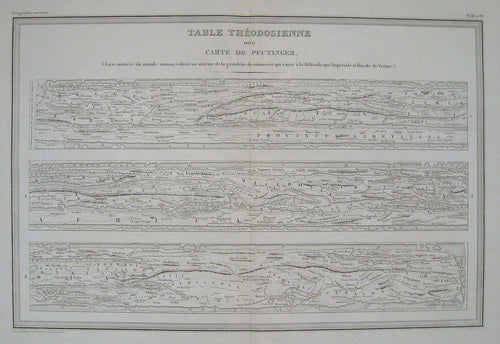 Antique-Hand-Colored-Map-Table-Theodosienne-dite-Carte-de-Peutinger.-(Carte-de-grandeur-double.)-Comparative--1842-Malte-Brun-Maps-Of-Antiquity