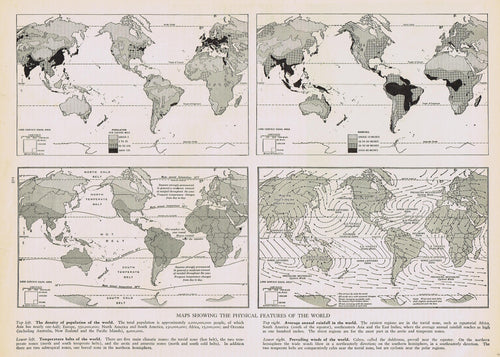 Genuine-Antique-Map-Maps-Showing-the-Physical-Features-of-the-World-1940-Rand-McNally-Maps-Of-Antiquity
