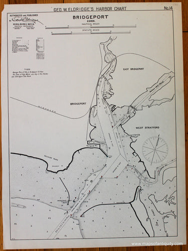 Black-and-White-Antique--Nautical-Chart-Bridgeport-Conn.-United-States-Northeast-1901-Eldridge-Maps-Of-Antiquity