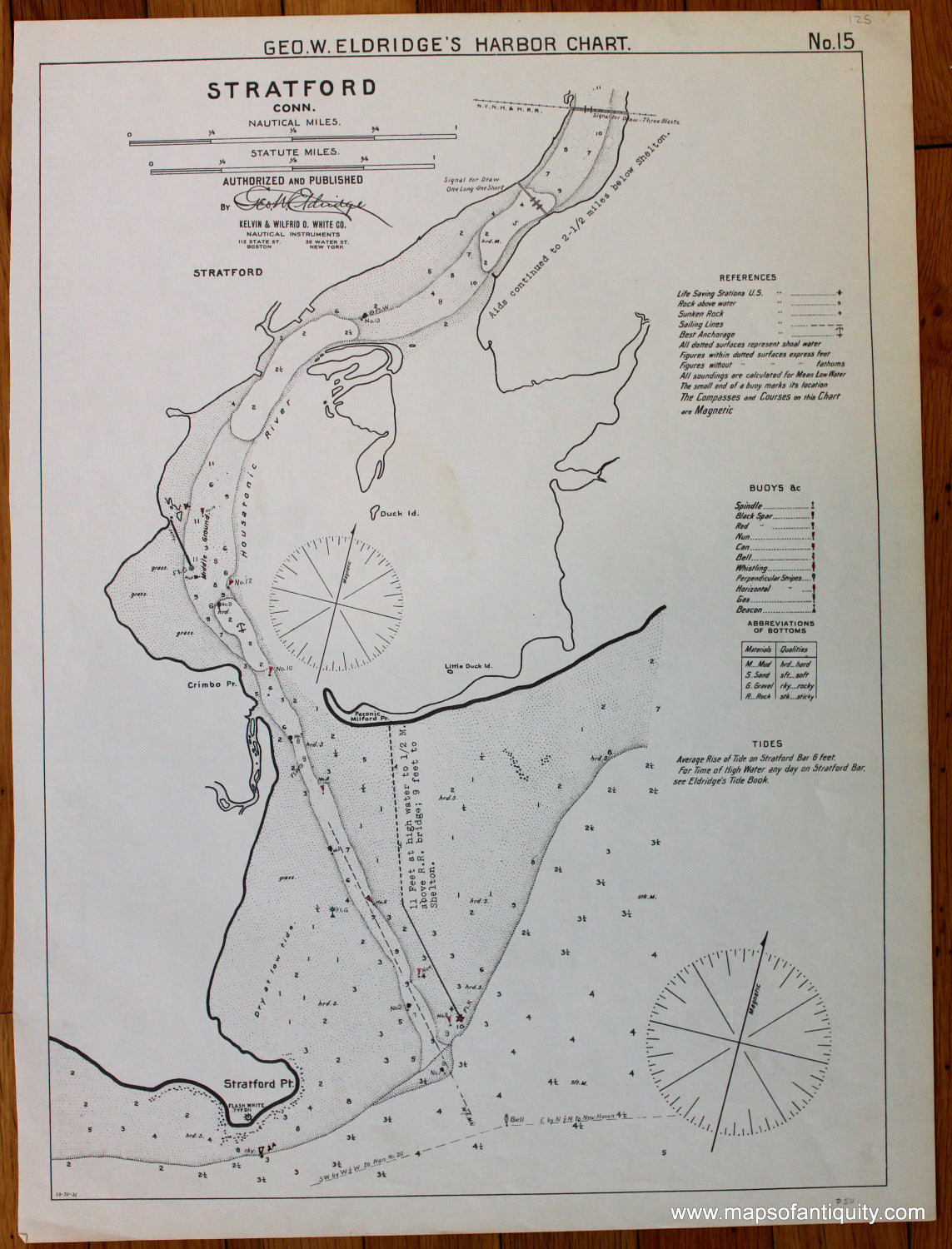 Black-and-White-Antique--Nautical-Chart-Stratford-Conn.-United-States-Northeast-1901-Eldridge-Maps-Of-Antiquity