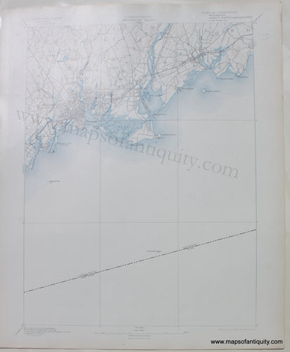 Antique-Printed-Color-Topographical-Map-CT-Bridgeport-Sheet-Antique-Topo-Map--United-States-Northeast-1890-/-1904-USGS-Maps-Of-Antiquity-1800s-19th-century