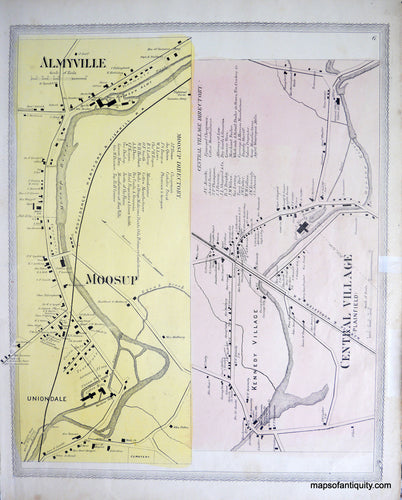 Antique-Hand-Colored-Map-Central-Village-Almyville-Moosup-(CT)-United-States-Northeast-1869-Gray/Keeney-Maps-Of-Antiquity