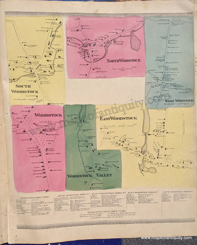 Antique-Hand-Colored-Map-Woodstock-Valley-S-N-E-W-Woodstock-(CT)--United-States-Northeast-1869-Gray/Keeney-Maps-Of-Antiquity