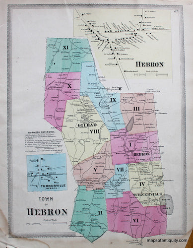 Antique-Hand-Colored-Map-Hebron-Turnerville-(CT)-United-States-Northeast-1869-Gray/Keeney-Maps-Of-Antiquity