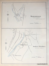 Load image into Gallery viewer, 1893 - City of Waterbury, on reverse, South Part of the City of Meridien (CT) - Antique Map
