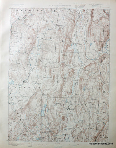 Topographical-Map-CT-Clove--sheet-antique-topo-map-United-States-Connecticut-1891-USGS-Maps-Of-Antiquity