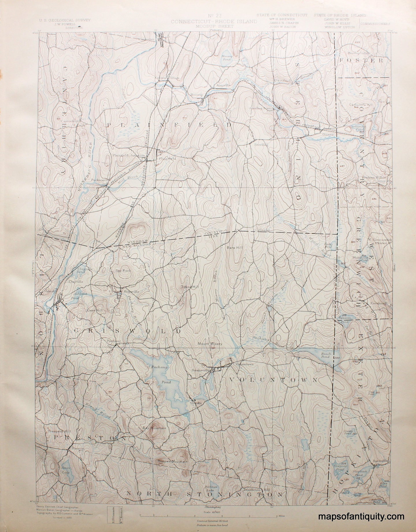 Topographical-Map-CT-Moosup-sheet-antique-topo-map--United-States-Connecticut-1888-USGS-Maps-Of-Antiquity