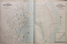 Load image into Gallery viewer, Antique-Hand-Colored-Map-City-of-New-London-Connecticut-North-and-South-Parts-verso-Mystic-West-Mystic-Eastern-Point-Taftville-Noank-Lyme-Clarksville-Pawcatuck-Connecticut--1893-D.H.-Hurd-Maps-Of-Antiquity
