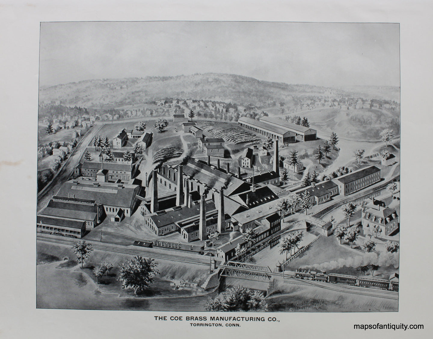 Antique-Black-and-White-Illustration-The-Coe-Brass-Manufacturing-Co.-Torrington-Conn.-Connecticut--1893-D.H.-Hurd-Maps-Of-Antiquity