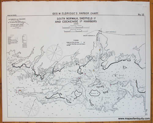 Antique-Map-CT-South-Norwalk-Sheffield-Island-and-Cockenoe-Island-Harbors