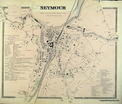 Antique-Hand-Colored-Map-Seymour-Town-of-Seymour-New-Haven-Co.-Conn.-United-States-Connecticut-1868-Beers-Maps-Of-Antiquity