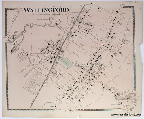 Antique-Map-CT-Connecticut-Wallingford-Town-of-Wallingford-New-Haven-Co.-Conn.