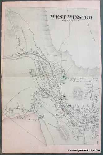 Antique-Map-West-Winsted-Connecticut-CT-Beers-1874-1870s-1800s-19th-century-Maps-of-Antiquity