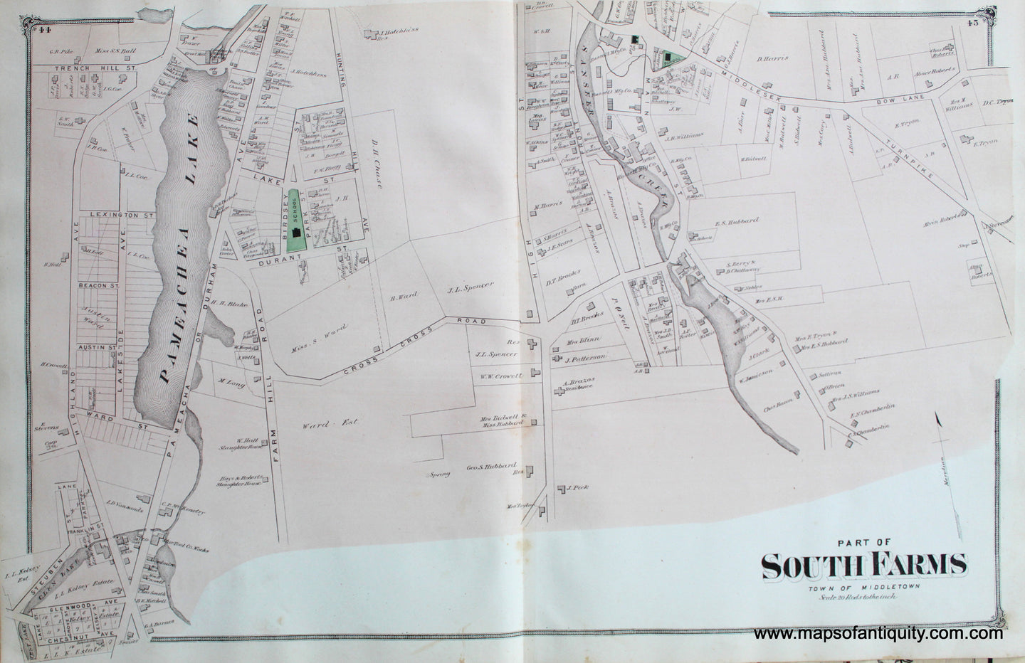 Antique-Hand-Colored-Map-Part-of-South-Farms-Middletown-CT-United-States-Connecticut-1874-Beers-Maps-Of-Antiquity