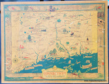 Load image into Gallery viewer, Genuine-Antique-Map-Historical-Map-of-the-State-of-Connecticut-1930s-Des-Rosiers-Historical-Map-Bureau-Maps-Of-Antiquity
