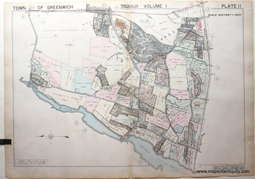 Genuine-Antique-Map-Part-of-Town-of-Greenwich-Fairfield-County-Connecticut-Plate-11-1938-Franklin-Survey-Company-Maps-Of-Antiquity