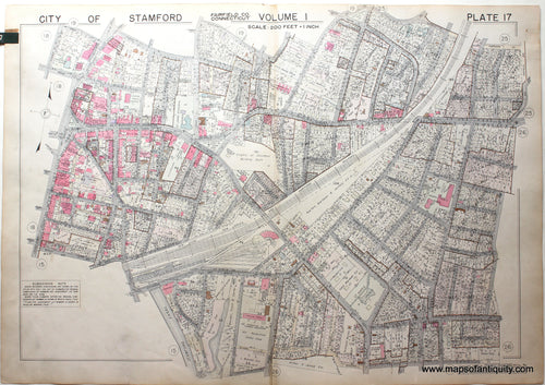 Genuine-Antique-Map-Part-of-City-of-Stamford-Fairfield-County-Connecticut-Plate-17-1938-Franklin-Survey-Company-Maps-Of-Antiquity