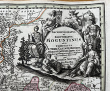 Load image into Gallery viewer, Genuine-Antique-Hand-colored-Map-France-Archiepiscopatus-et-Eletoratus-Moguntinus-ut-et-Comitatus-Uterq-Catimelibocens-Wetheimensis-Erpacens-Aliaeq-inferraet-et-confines-Regiones-accuratissime-delineatae---Seutter-Maps-Of-Antiquity
